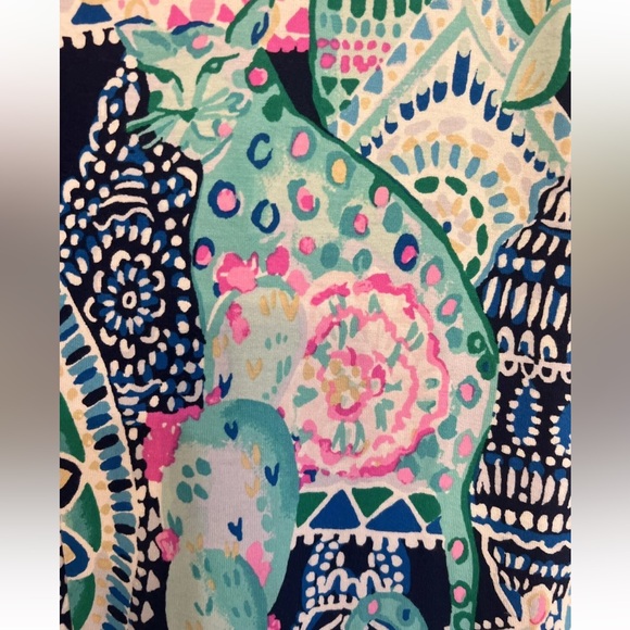 Lilly Pulitzer Looking Sharp Wynne Maxi Dress Animal & Cactus Print Pink Blue Xs - Picture 4 of 5